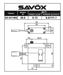 Servo numérique Savox SG-0211MG 29g - 8kgxcm