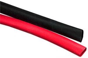 Gaine thermorétractable rouge et noire  ø 10mm. 2x50 cm