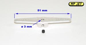 Bras de direction double alu 51mm/3mm. 1 pièce