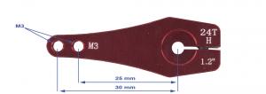 Palonnier de servo alu 24T simple 30mm. 1 pièce