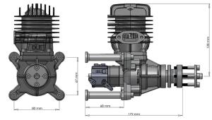 Moteur essence 2 temps DLE-55 (Nouvelle Version) - DLE Engines