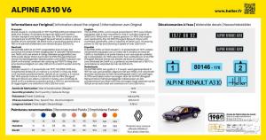 Alpine A310 V6 1/43 + peinture + colle + pinceau