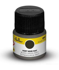 Peinture Heller acrylique 12ml. Vert noir mat 091